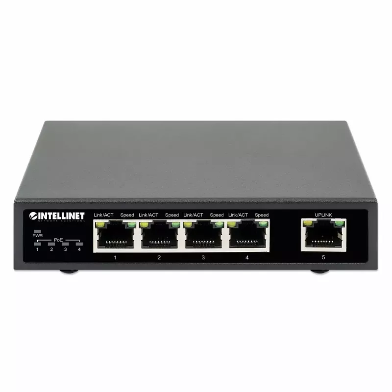Switch Intellinet 5 porte Gigabit Ethernet PoE+ 62W 4 porte PSE