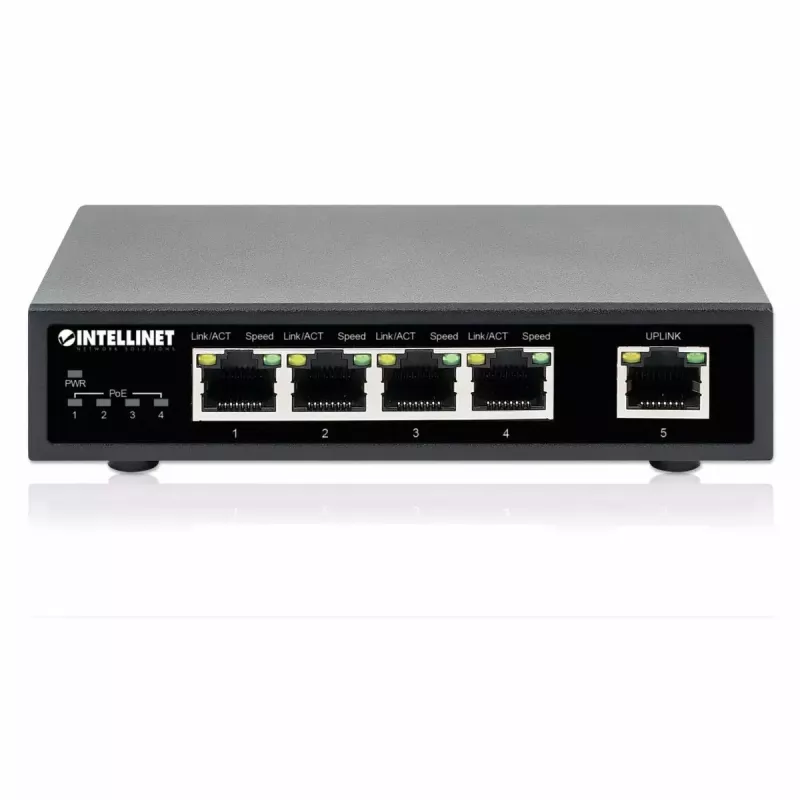 Switch Intellinet 5 porte Gigabit Ethernet PoE+ 62W 4 porte PSE
