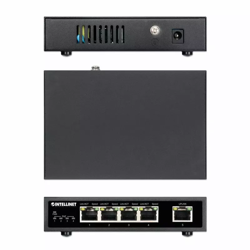 Switch Intellinet 5 porte Gigabit Ethernet PoE+ 62W 4 porte PSE
