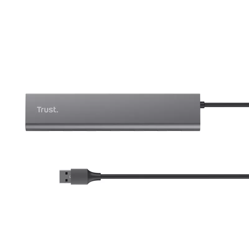 Trust Halyx 24967 hub USB a 7 porte, USB 3.2 Gen 1, Type-A, 5000 Mbit/s, argento