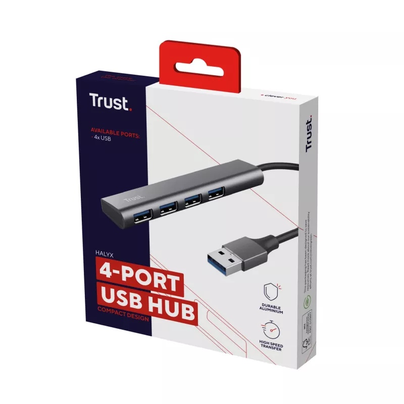 Trust Halyx USB 3.2 Gen 1 (3.1 Gen 1) Type-A 5 Mbit/s nero, grigio
