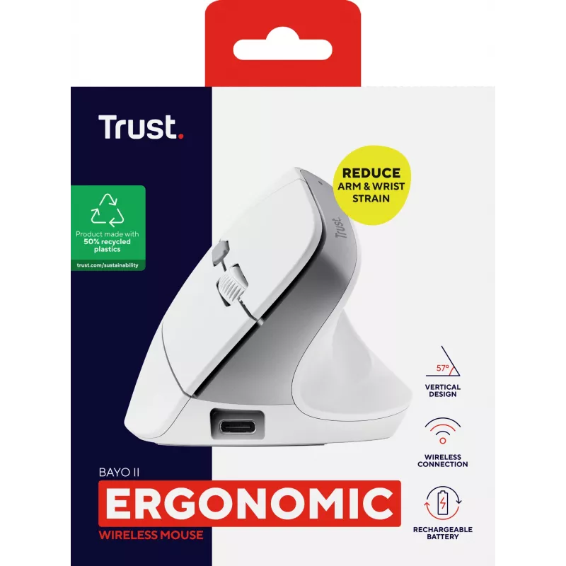 Trust Bayo II mouse da ufficio per destrimani RF wireless ottico 2400 DPI