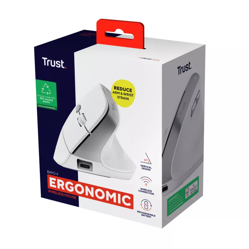 Trust Bayo II mouse da ufficio per destrimani RF wireless ottico 2400 DPI