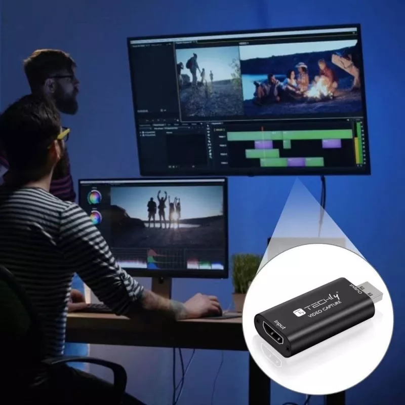 Techly I-USB-VIDEO-1080TY video grabber da HDMI a USB, 1920x1080 (1080p)
