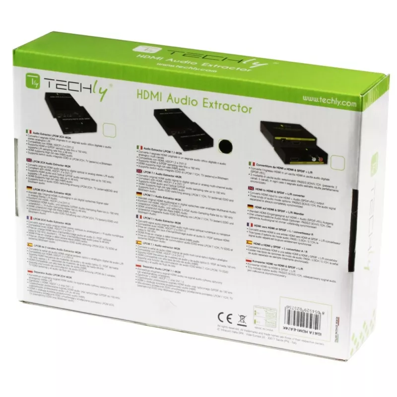 Estrattore audio Techly 7.1 LPCM HDMI 4K UHD 3D IDATA HDMI-EA74K