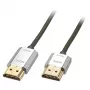 Cavo HDMI Lindy 4,5 m CROMO slim High Speed con Ethernet, 4,5 m, HDMI Type-A (standard), HDMI Type-A (standard), 3D, nero, oro, argento