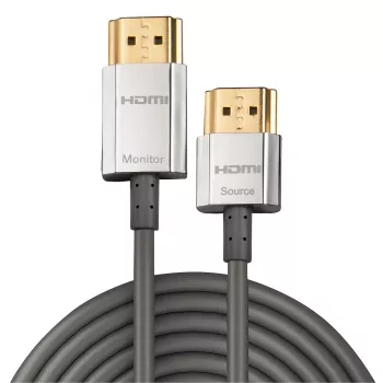 Cavo HDMI Lindy 4,5 m CROMO slim High Speed con Ethernet, 4,5 m, HDMI Type-A (standard), HDMI Type-A (standard), 3D, nero, oro, argento