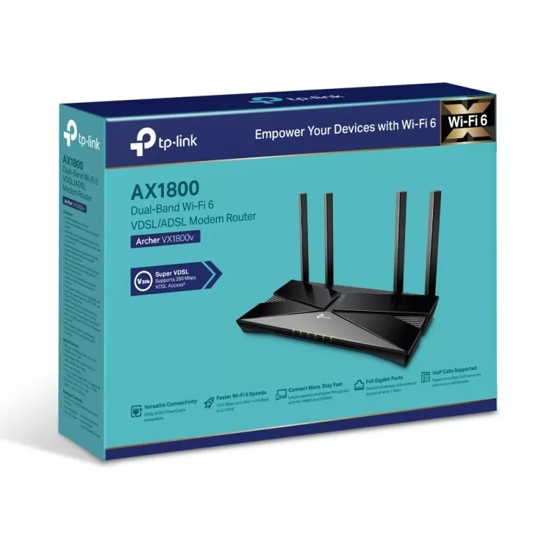 Modem router TP-Link Archer AX1800 Dual-Band Wi-Fi 6 VDSL/ADSL