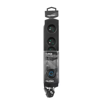 Protezione da sovratensione QOLTEC 50104 — 4 prese AC, 230 V, cavo 1,5 m, nero