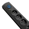 Protezione da sovratensione QOLTEC 50104 — 4 prese AC, 230 V, cavo 1,5 m, nero