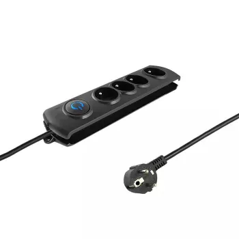 Protezione da sovratensione QOLTEC 50104 — 4 prese AC, 230 V, cavo 1,5 m, nero