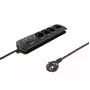 Protezione da sovratensione QOLTEC 50104 — 4 prese AC, 230 V, cavo 1,5 m, nero