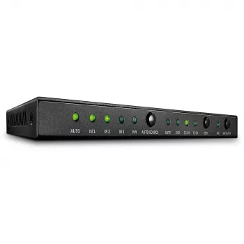 Switch HDMI Lindy 4 porte 18G con audio, HDMI, metallo, nero, 18 Gbit/s, 3840 x 2160 pixel, 5.1 canali