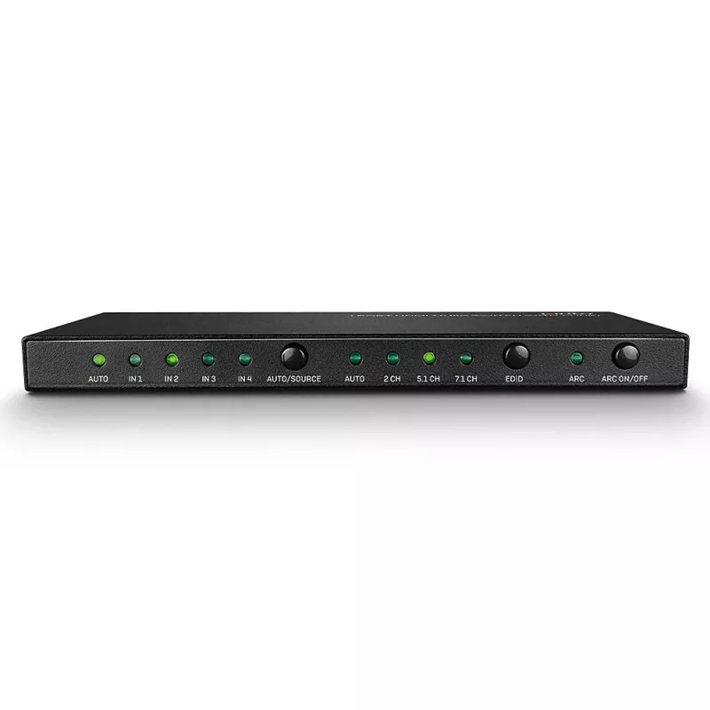 Lindy 38249 switch HDMI 2.0 18G a 4 porte con audio, da scrivania