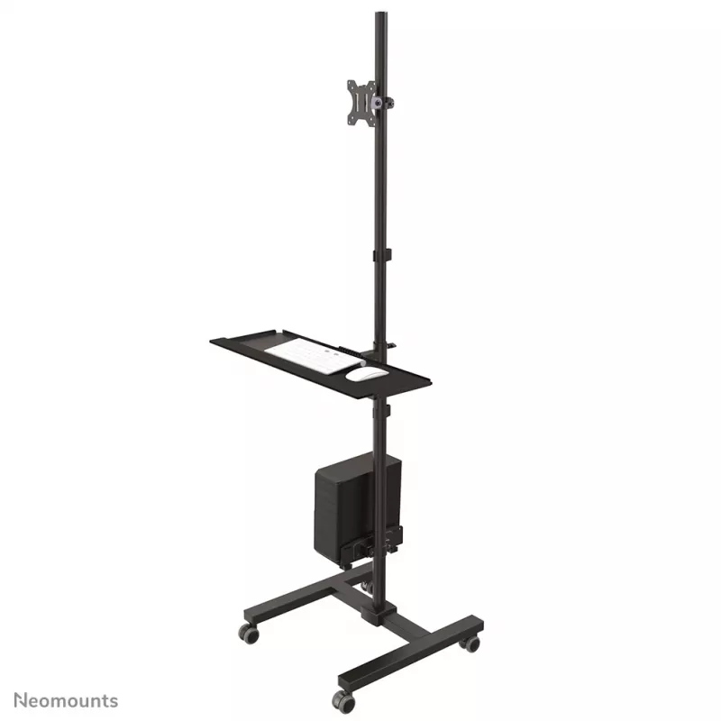Neomounts FPMA-MOBILE1700 postazione di lavoro mobile, 10-32 pollici (25,4-81,3 cm), max. 8 kg, VESA 75x75-100x100, altezza 94-175 cm, acciaio, nera