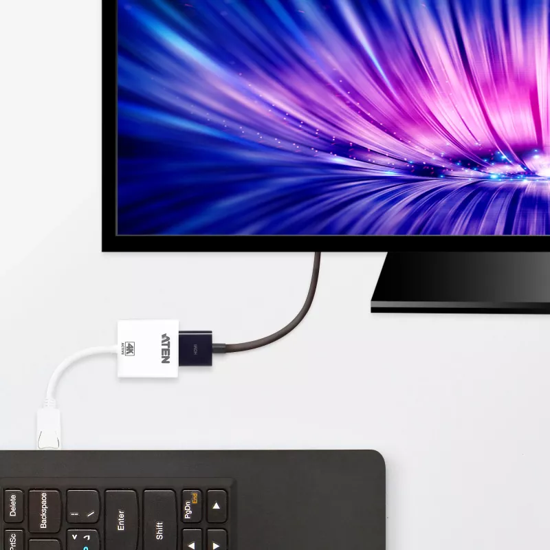 Convertitore attivo DisplayPort-HDMI ATEN 4K, 3D, fino a 3840 x 2160 @30Hz