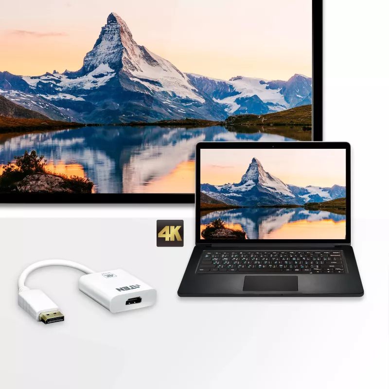Convertitore attivo DisplayPort-HDMI ATEN 4K, 3D, fino a 3840 x 2160 @30Hz