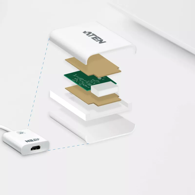 Convertitore attivo DisplayPort-HDMI ATEN 4K, 3D, fino a 3840 x 2160 @30Hz