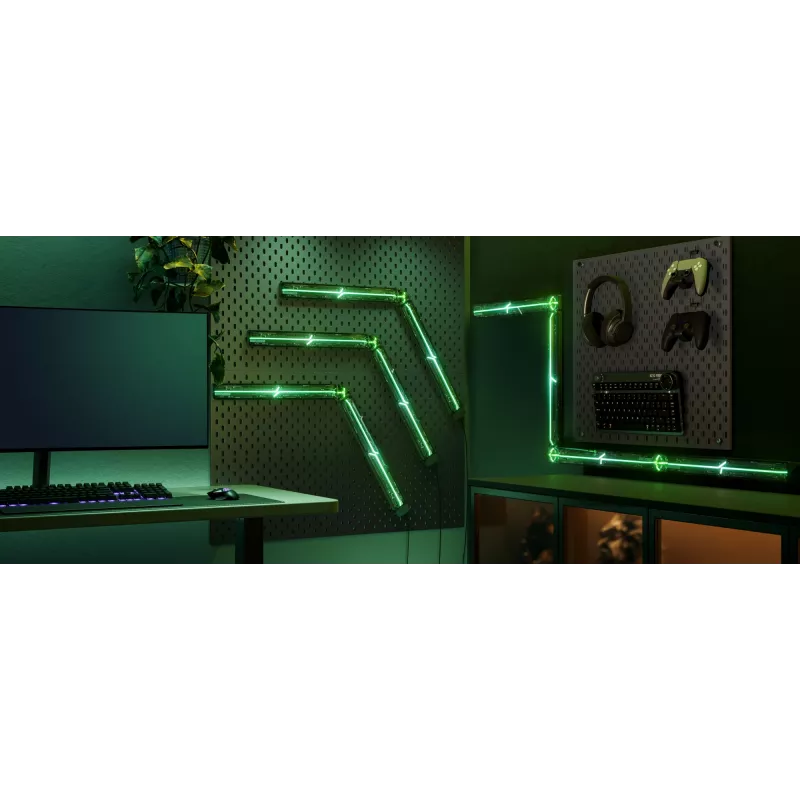 Lampada da parete smart Govee Gaming Wall Lights (4+1) – WLAN/Bluetooth, multicolore, 4 pezzi, 370×45×30 mm