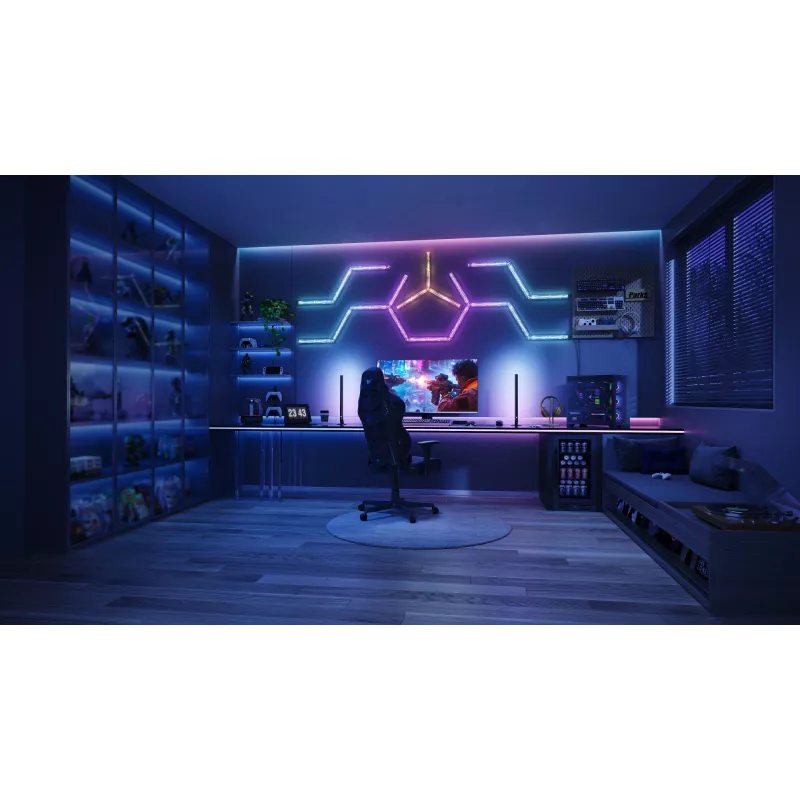 Lampada da parete smart Govee Gaming Wall Lights (4+1) – WLAN/Bluetooth, multicolore, 4 pezzi, 370×45×30 mm