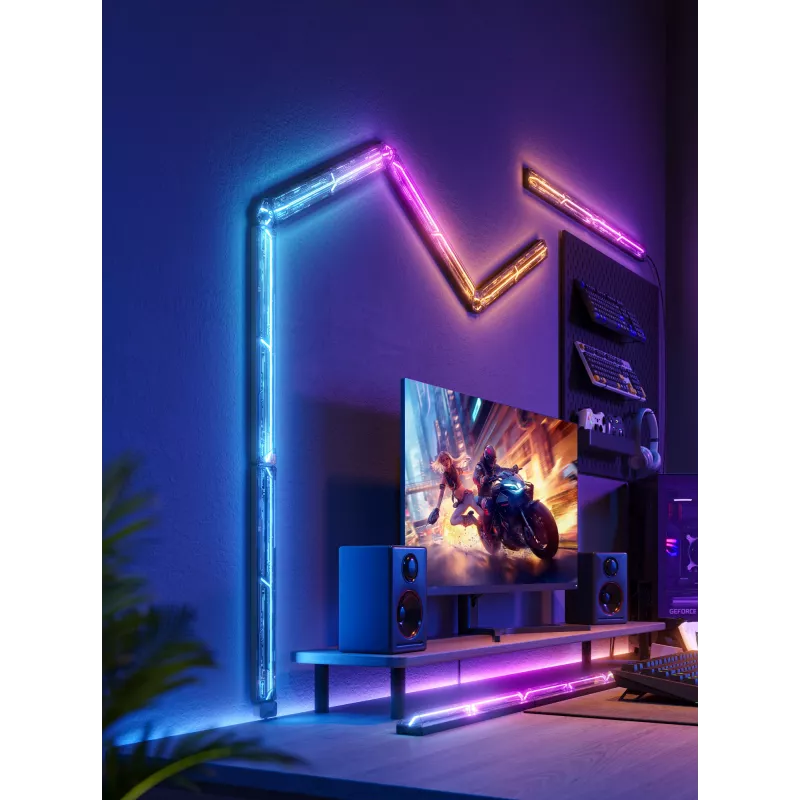 Lampada da parete smart Govee Gaming Wall Lights (4+1) – WLAN/Bluetooth, multicolore, 4 pezzi, 370×45×30 mm