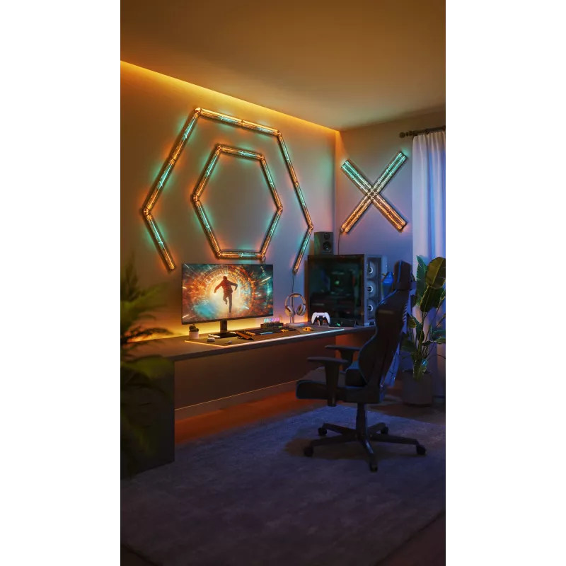 Lampada da parete smart Govee Gaming Wall Lights (4+1) – WLAN/Bluetooth, multicolore, 4 pezzi, 370×45×30 mm