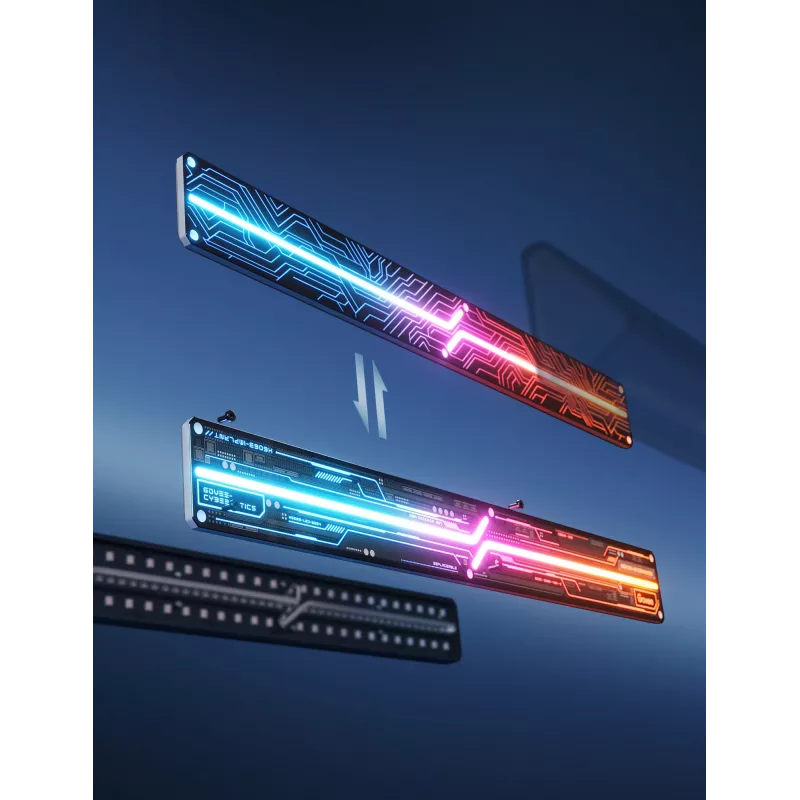 Lampada da parete smart Govee Gaming Wall Lights (4+1) – WLAN/Bluetooth, multicolore, 4 pezzi, 370×45×30 mm