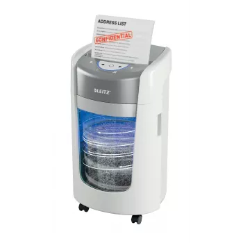 Distruggidocumenti Leitz IQ OptiMax Home Office 225 a microtaglio livello di sicurezza P5 15 L – bianco