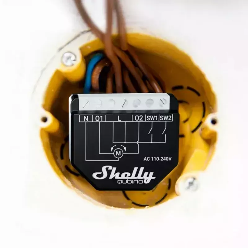 Relè smart Shelly Wave Shutter nero 10 A 110–230 V, portata max 40 m, 25 dBmW