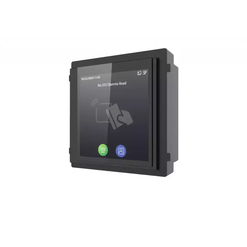 Hikvision DS-KD-TDM modulo display touch con lettore di schede Mifare, 480x480 IPS, per postazione esterna modulare KD8 Series Pro
