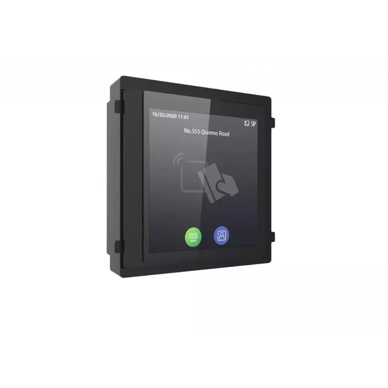 Hikvision DS-KD-TDM modulo display touch con lettore di schede Mifare, 480x480 IPS, per postazione esterna modulare KD8 Series Pro