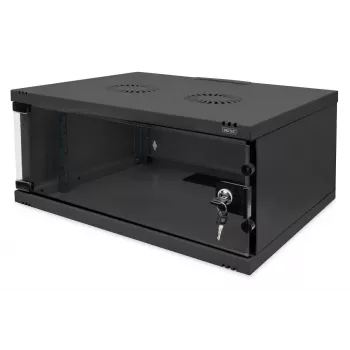 Armadio a parete DIGITUS 4U SOHO non montato 241x540x400mm porta frontale in vetro nero