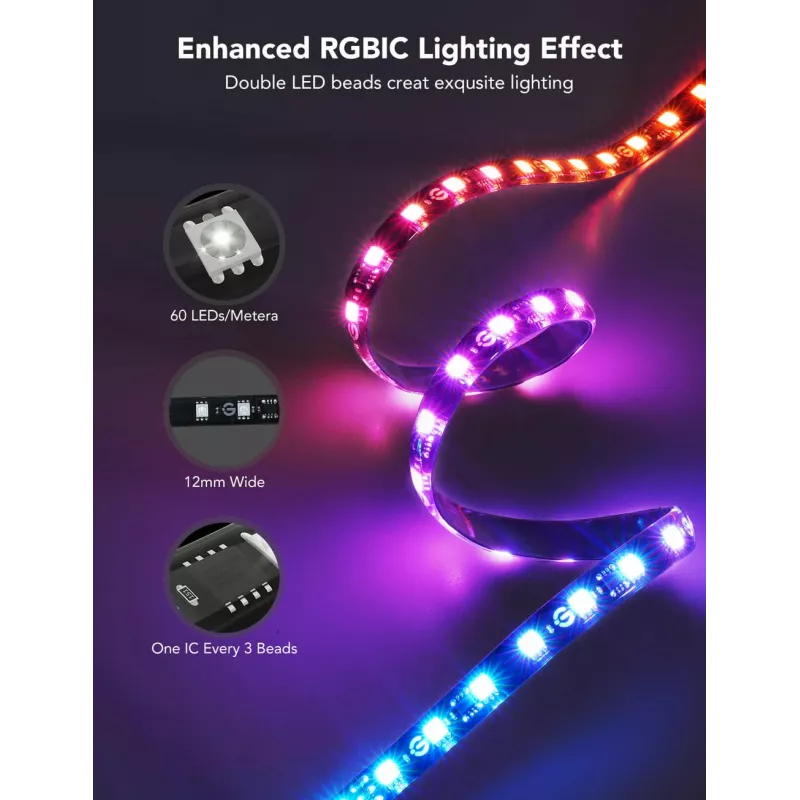 Luce a striscia intelligente Govee H605C Wi-Fi/Bluetooth nero 36W 3600mm