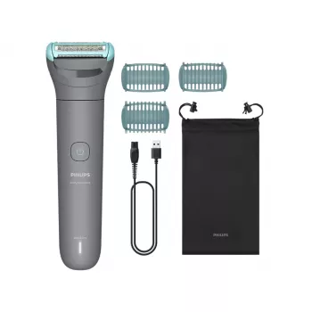 Body groomer Philips BG3485/15, Triple Protect System, senza filo bagnato e asciutto, 80 min. di autonomia, 2–5 mm, grigio