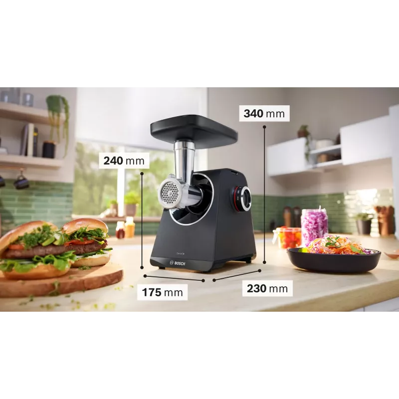 Tritacarne Bosch Serie 4 MFWS450B 500 W, 2,5 kg/min, 2 velocità, nero