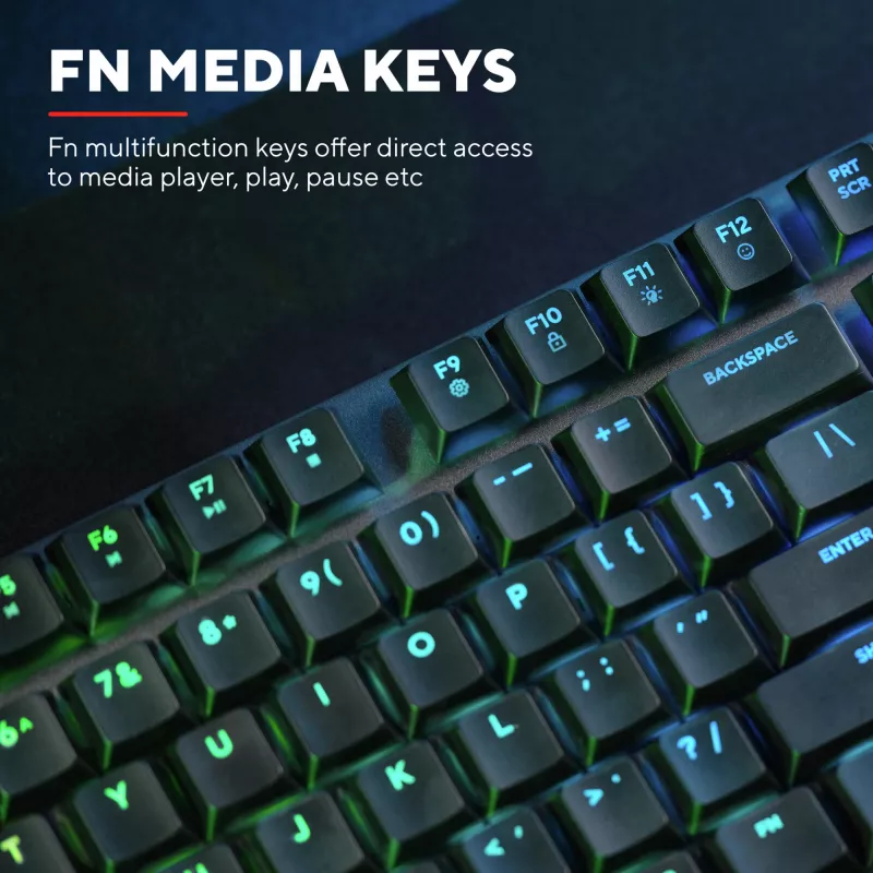 Trust GXT 868 Torix Tastiera Gaming USB + RF Wireless + Bluetooth QWERTY US English nero