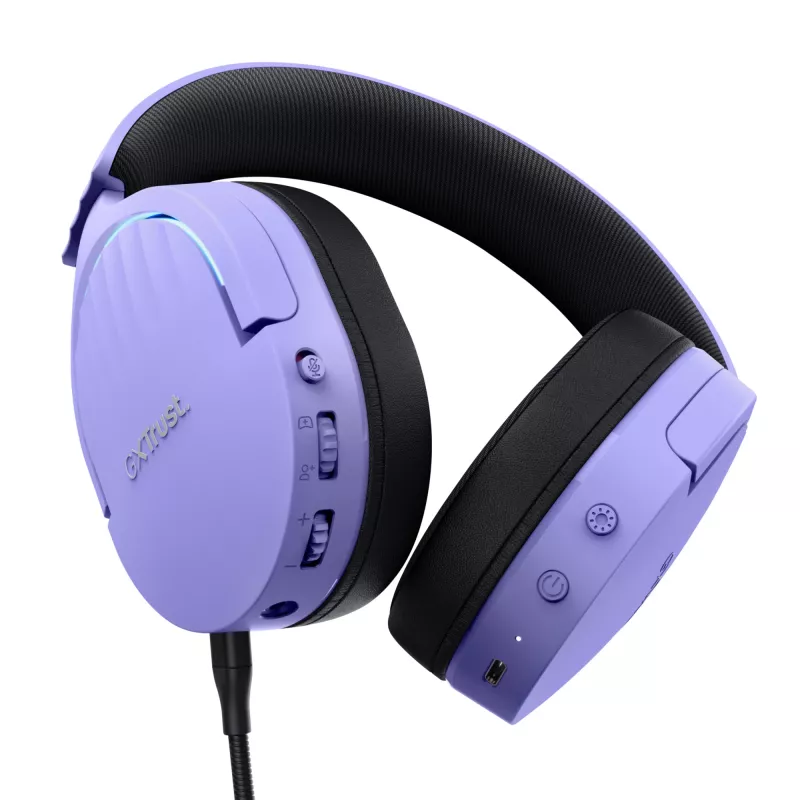 Trust GXT 491P FAYZO Headset con filo e senza fili fascia per la testa Gaming USB Type-A Bluetooth nero, viola
