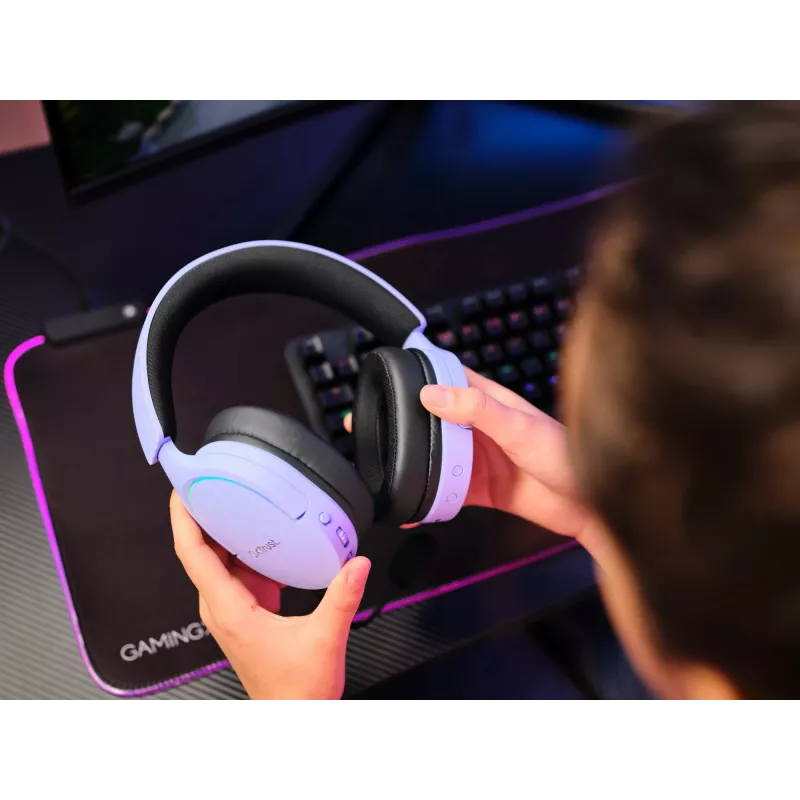Trust GXT 491P FAYZO Headset con filo e senza fili fascia per la testa Gaming USB Type-A Bluetooth nero, viola