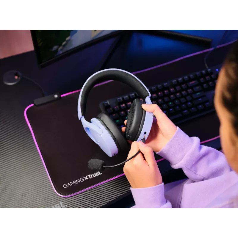 Trust GXT 491P FAYZO Headset con filo e senza fili fascia per la testa Gaming USB Type-A Bluetooth nero, viola