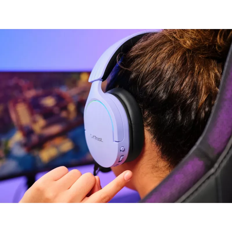 Trust GXT 491P FAYZO Headset con filo e senza fili fascia per la testa Gaming USB Type-A Bluetooth nero, viola
