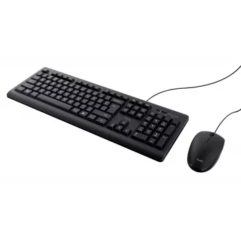Trust Primo Tastiera, mouse incluso, universale, USB, QWERTY, US-English, nero