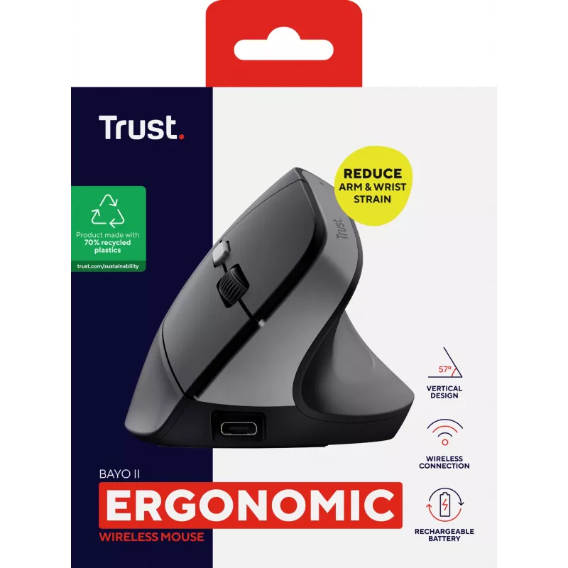 Trust Bayo II Mouse Medicale per destrorsi RF Wireless ottico 2400 DPI