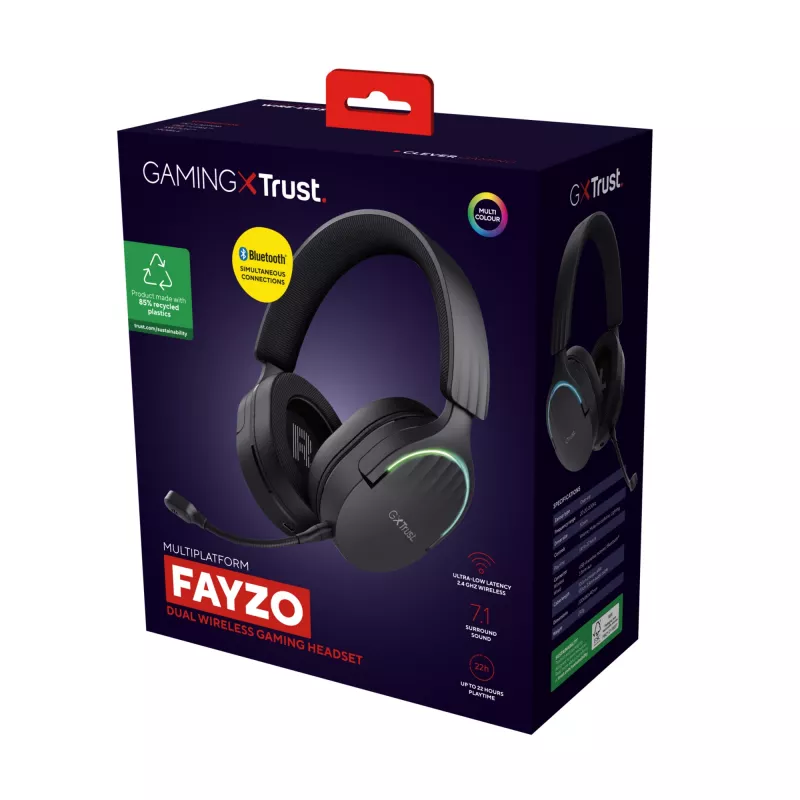 Trust GXT 491 Fayzo Headset con filo e senza fili fascia per la testa Gaming USB Type-C Bluetooth nero