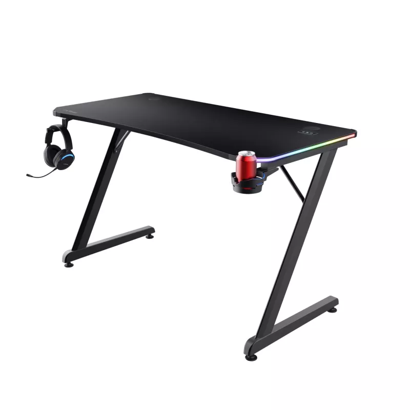 Tavolo rettangolare TRUST GXT 709 LUMINUS nero 1200x600x740 mm