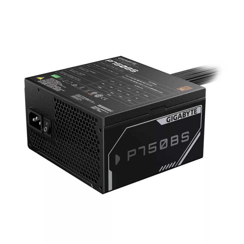 Alimentatore GIGABYTE P750BS – PCI-E 6+2 pin x 4, 80 PLUS Bronze, ventola da 120 mm, compatibile ATX, spina EU