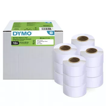 Etichette per indirizzi DYMO Authentic LabelWriter | 28 mm x 89 mm | 12 rotoli da 130 etichette Easy-Peel ciascuno (1.560 pezzi) | autoadesive | per etichettatrici LabelWriter