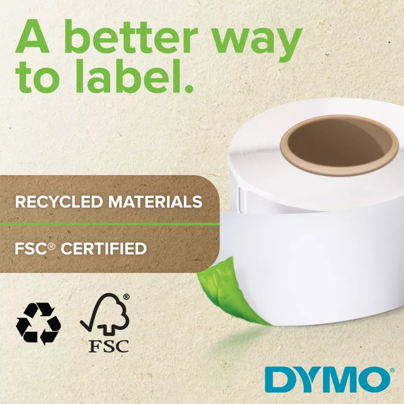DYMO LabelWriter 2093091 etichette per indirizzi, 28 x 89 mm, 12 rotoli da 130 etichette (1560), carta permanente, autoadesive, bianche