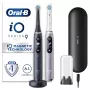 Spazzolino elettrico Oral-B iO 9 adulti rotante, 2 manici, 2 testine, batteria ricaricabile integrata, 3 ore di ricarica, nero/rosa