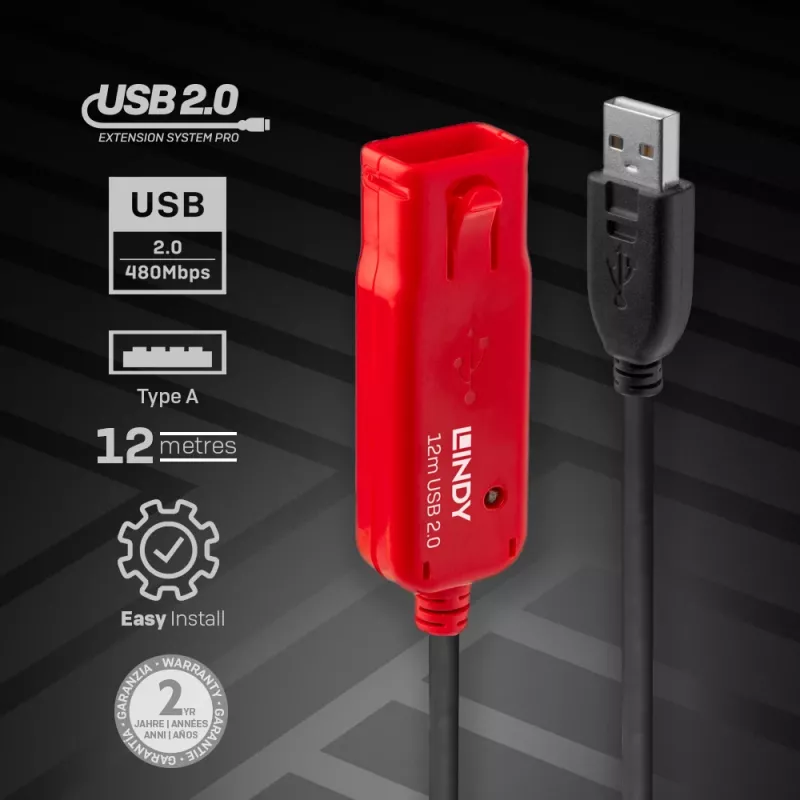 Prolunga USB Lindy 12m Active Extension Pro