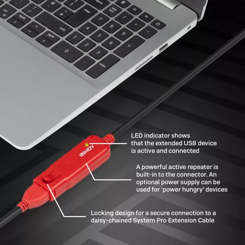 Prolunga USB Lindy 12m Active Extension Pro